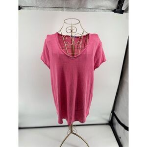 J. McLaughlin Women’s Linen Blend V-neck Short Sleeve T-shirt Size Large